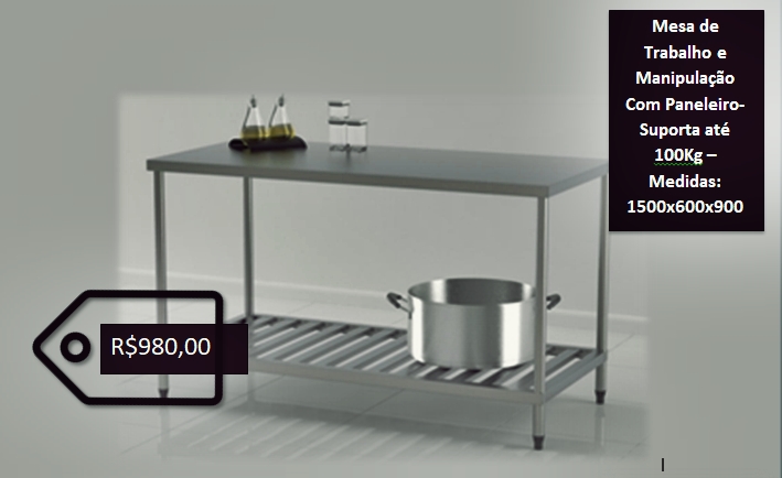 Mesa de trabalho e manipulação com paneleiro Mesa de trabalho e manipulação com paneleiro
