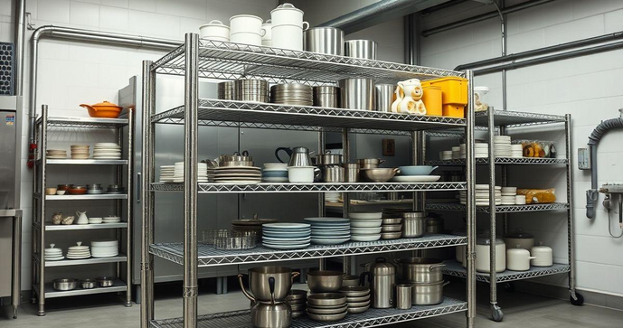 Estante em aço inox para cozinha industrial: organização e higiene Estante em aço inox para cozinha industrial: organização e higiene